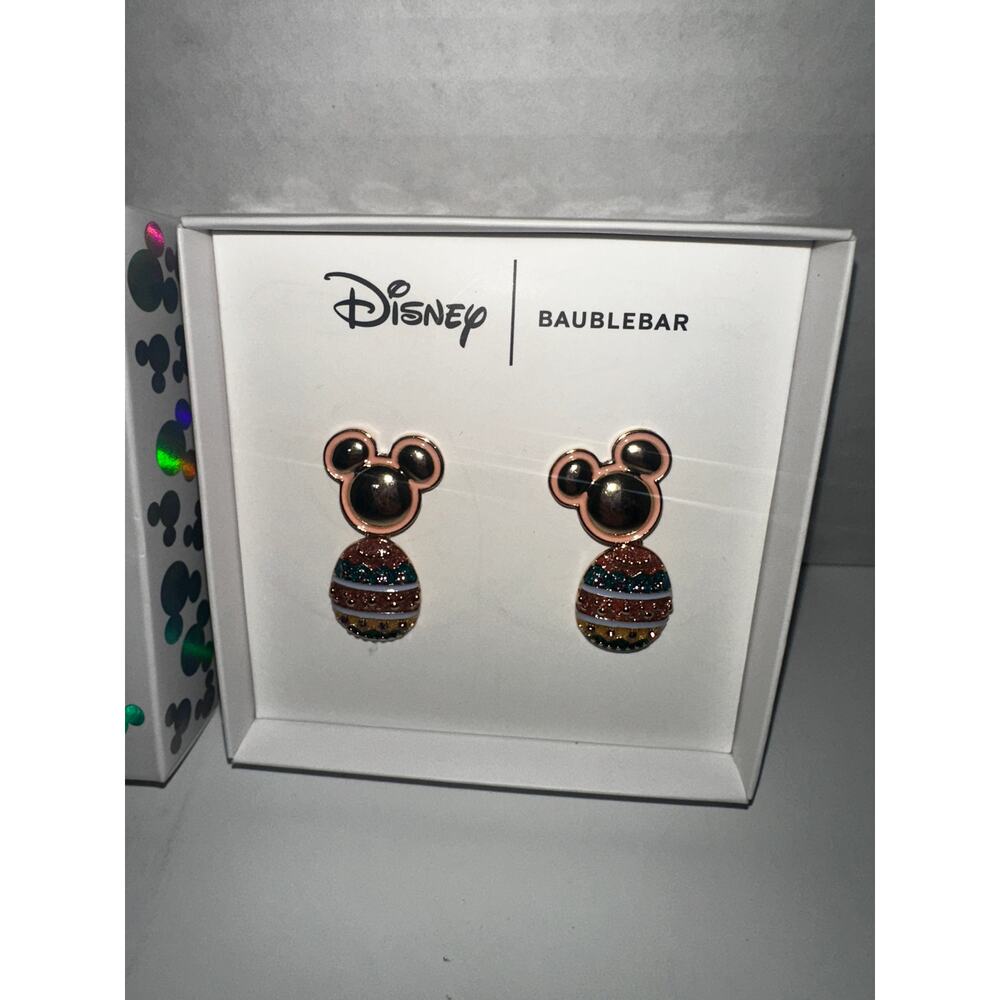Disney x BaubleBar Mickey Mouse Easter Egg Dangle Earrings NIB